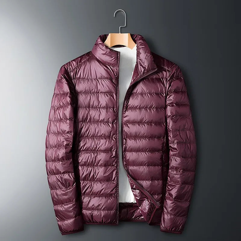 Herren Daunenjacke Mit Glänzendem Finish Für Winter