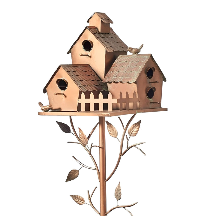 Gartenstecker Metall Mit Vogelhausmotiv