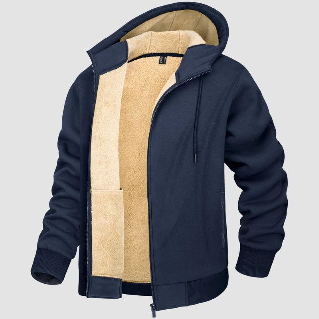 Herren Hoodie Jacke Mit Sherpa Futter Und Reißverschluss