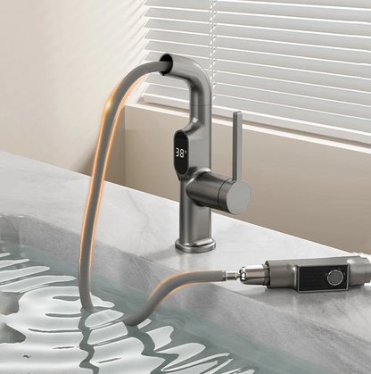 Digitaler Wasserhahn mit LED Temperaturanzeige & 360° Schwenkfunktion