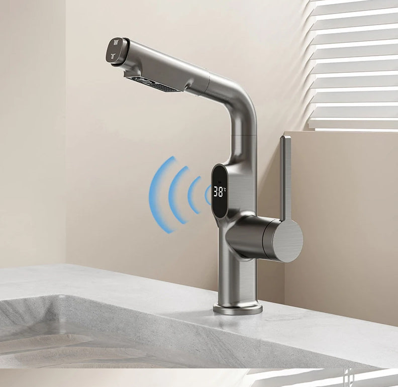 Digitaler Wasserhahn mit LED Temperaturanzeige & 360° Schwenkfunktion