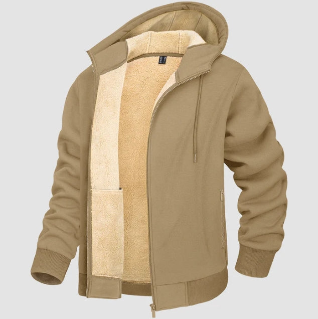 Herren Hoodie Jacke Mit Sherpa Futter Und Reißverschluss