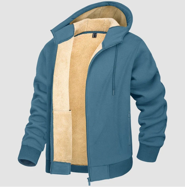 Herren Hoodie Jacke Mit Sherpa Futter Und Reißverschluss