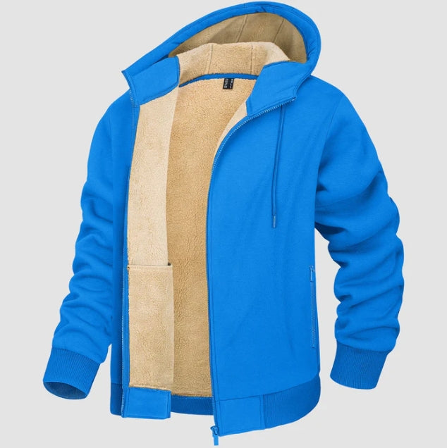 Herren Hoodie Jacke Mit Sherpa Futter Und Reißverschluss
