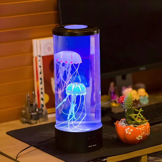 Quallen-Lava-Tischlampe – LED-Stimmungslicht mit realistischem Quallen-Effekt