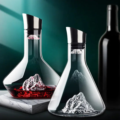 Eleganter moderner Weindekanter mit Eisbergdesign