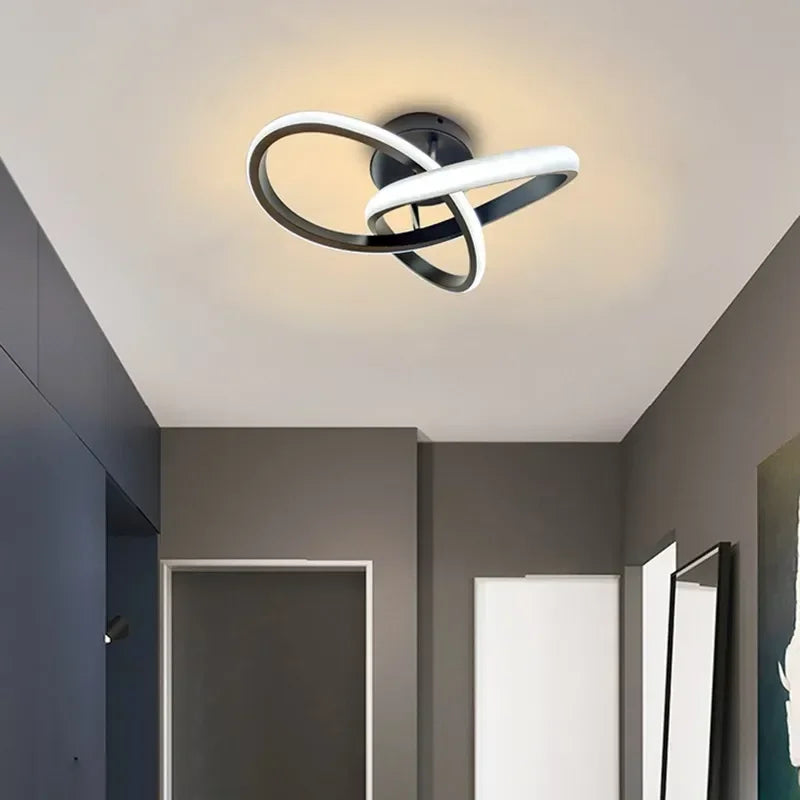 Moderne LED-Deckenleuchte mit kreativem 2-Ring-Design für Flur und Büro