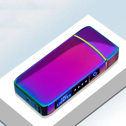 Rechargeable USB Plasma Lighter with Windproof Double Arch Flame – Stylish Metal Design for Indoor and Outdoor Use-6