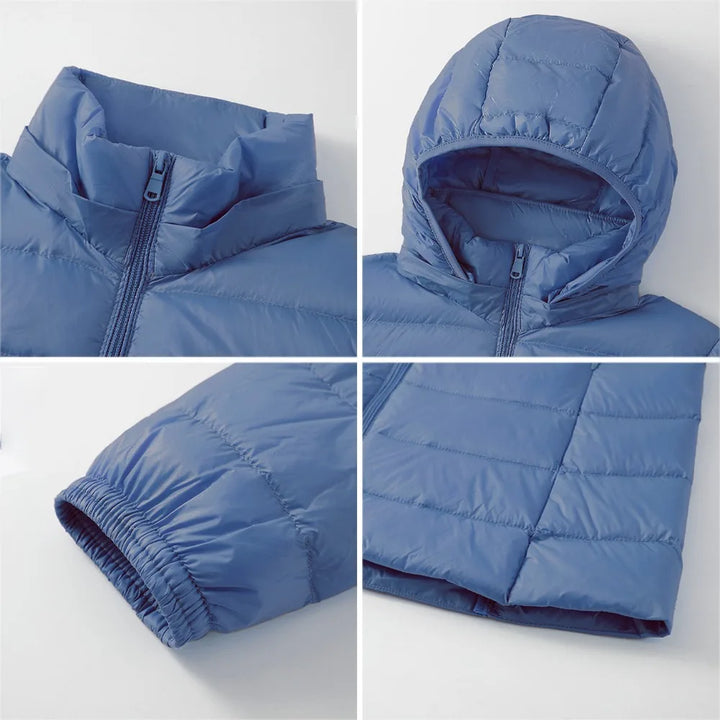 Damen Winter Daunenjacke Lang Mit Kapuze