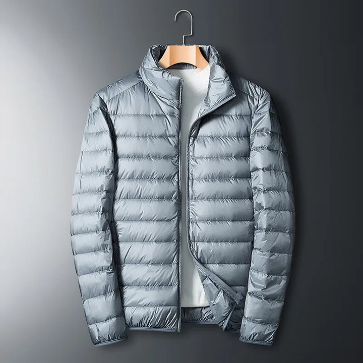 Herren Daunenjacke Mit Glänzendem Finish Für Winter