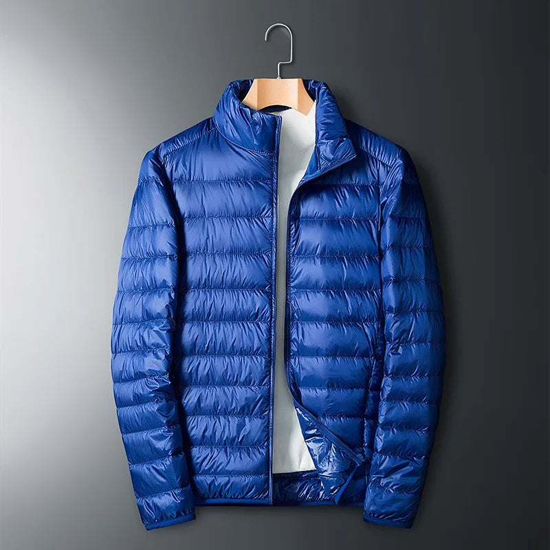 Herren Daunenjacke Mit Glänzendem Finish Für Winter