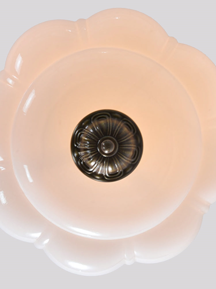 Vintage Deckenleuchte aus Milchglas