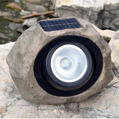 Solarbetriebene LED-Wegeleuchte im Naturstein-Design