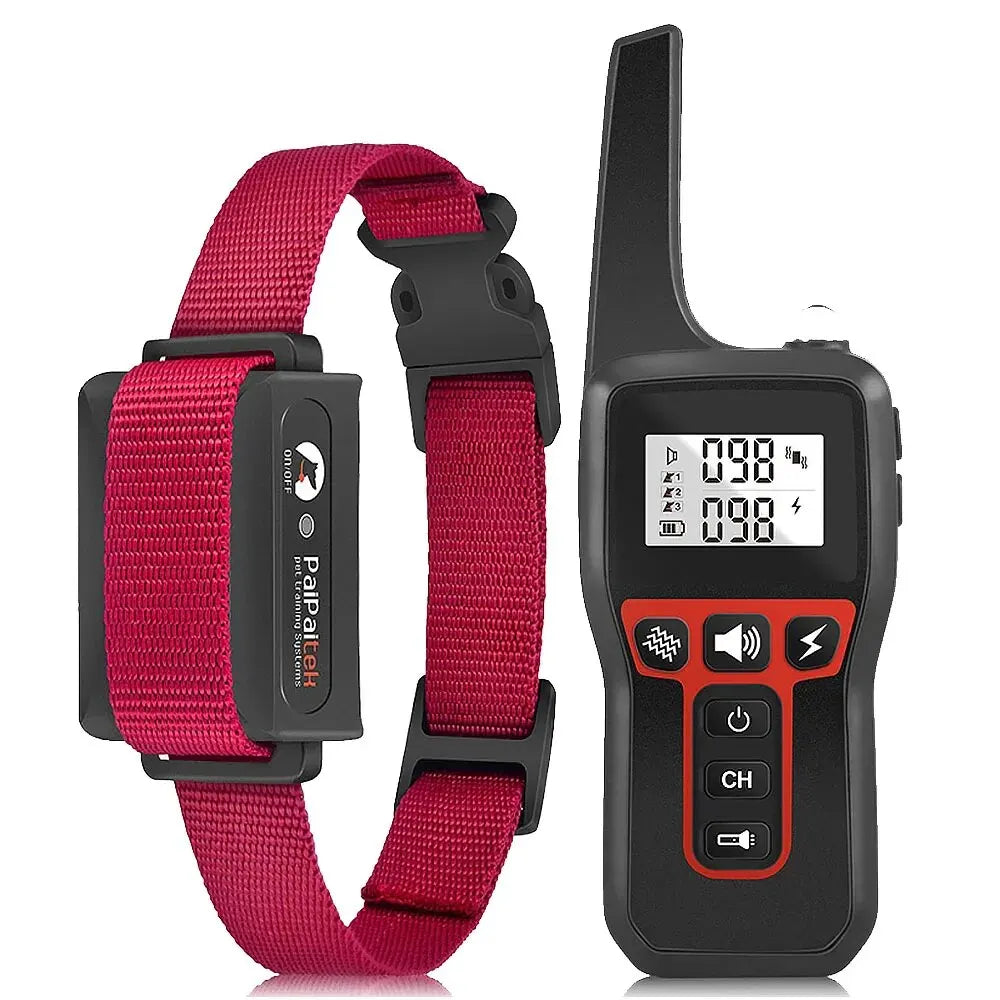 Wasserdichtes Hunde-Trainingshalsband mit Fernbedienung und Anti-Bell-Funktion