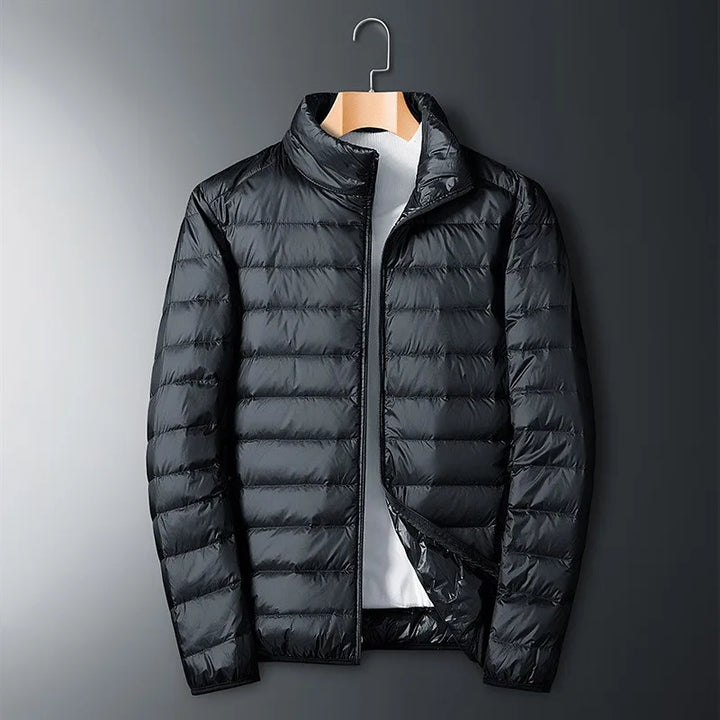 Herren Daunenjacke Mit Glänzendem Finish Für Winter