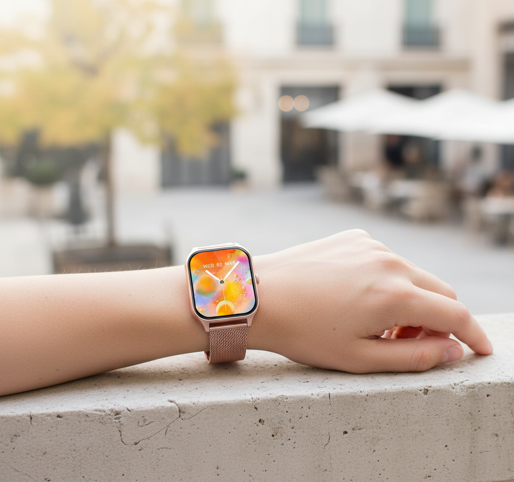 Smartwatch mit Fitness-Tracker und Touchscreen