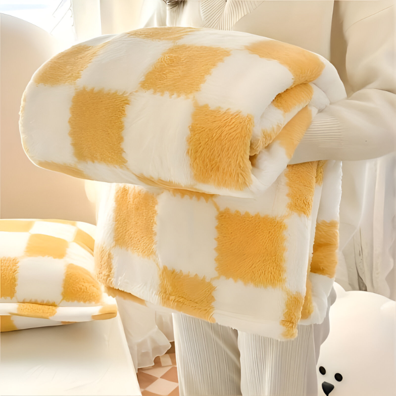 Karierte Fleecedecke – Buntes Plaid mit fröhlichem Muster für alle Jahreszeiten