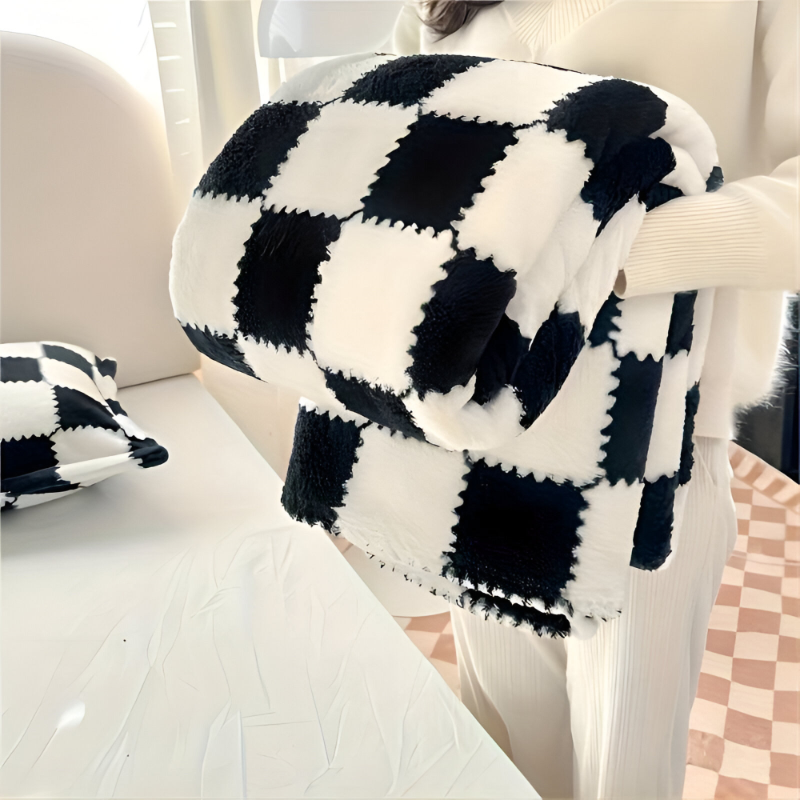 Karierte Fleecedecke – Buntes Plaid mit fröhlichem Muster für alle Jahreszeiten