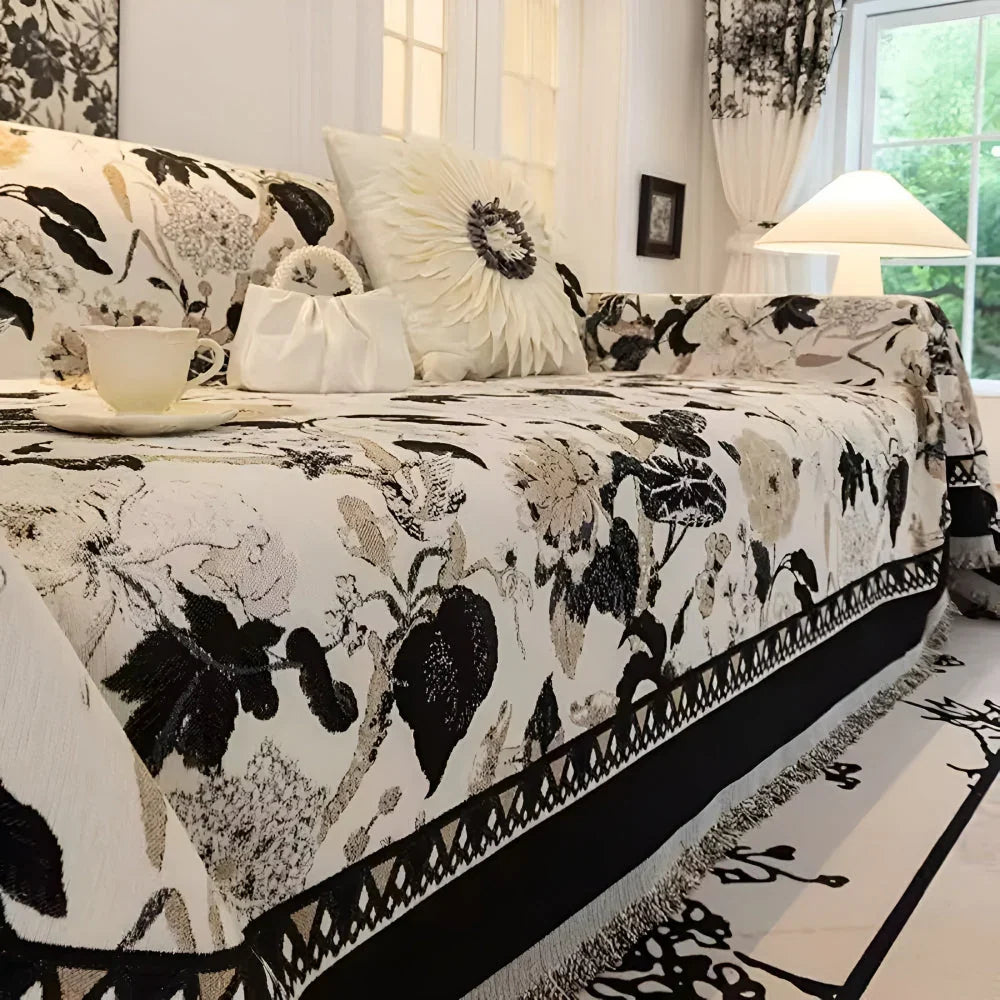 Sofabezug aus strapazierfähigem Chenille-Jacquard im Wohnbereich