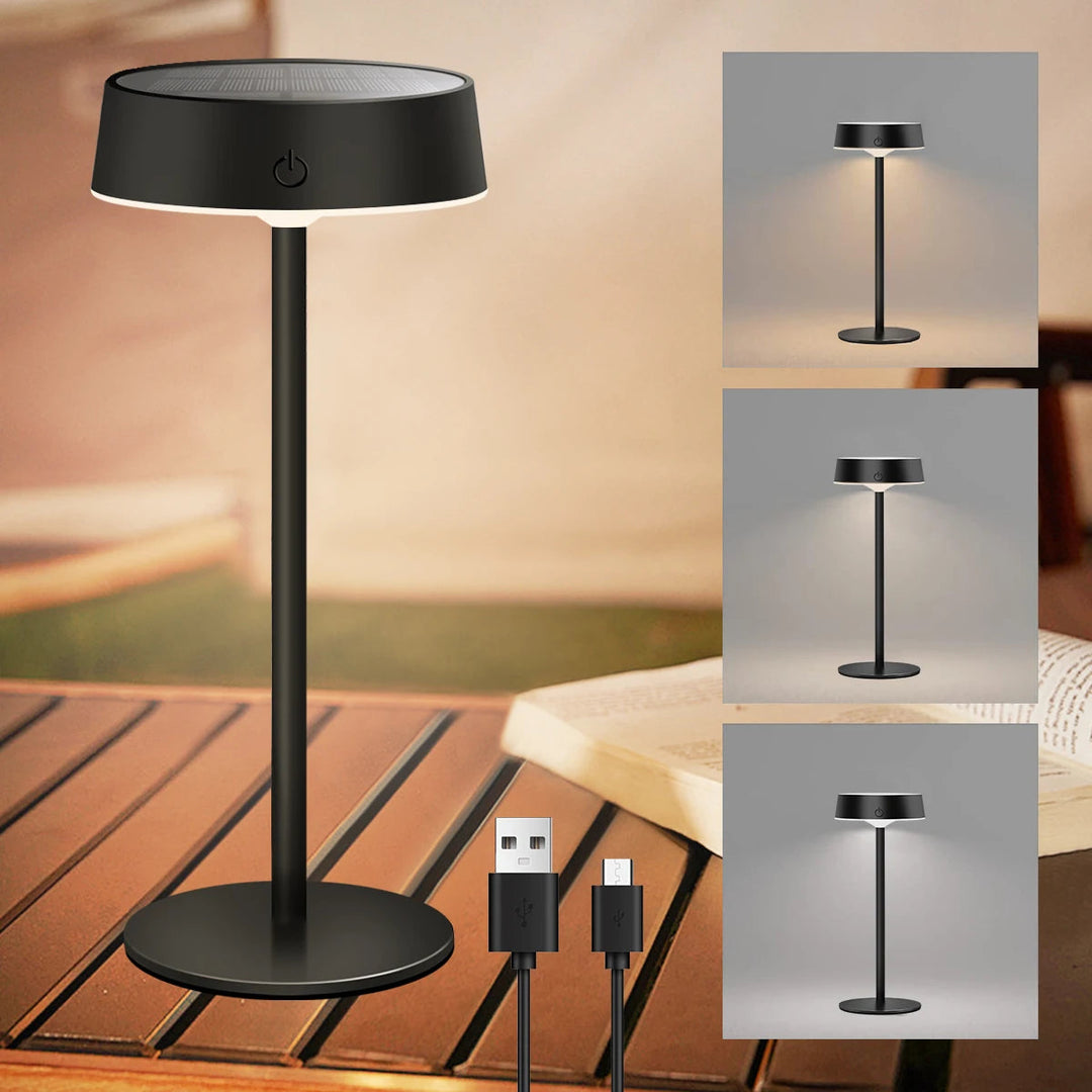 Solar Tischlampe Dimmbar USB Wiederaufladbar