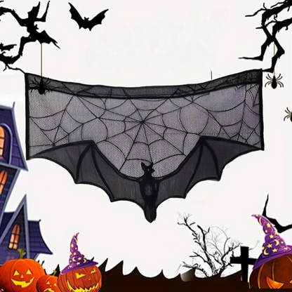 Schwarzer Spitzen-Tischläufer für Halloween