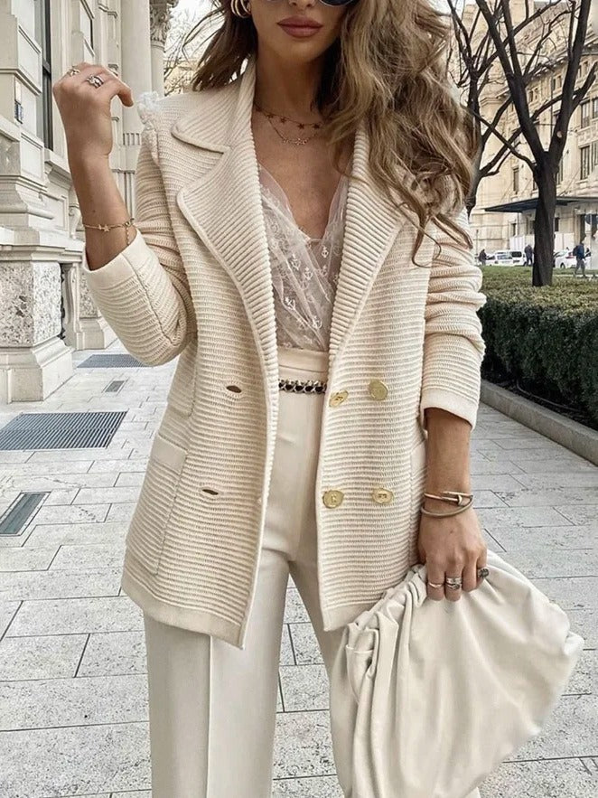 Damen Tailored Jacket Mit Zweireihigem Schnitt Und Reverskragen