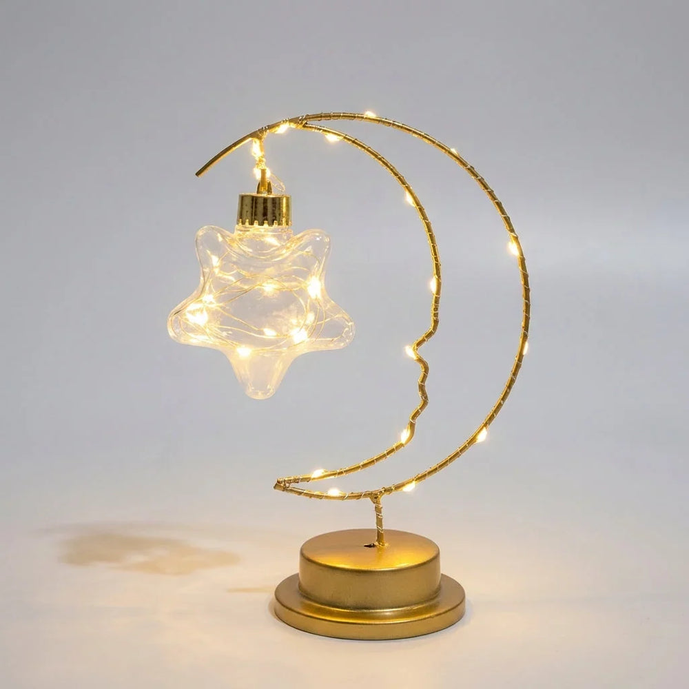 LED-Tischlampe mit rundem, mondinspiriertem Leuchtkörper