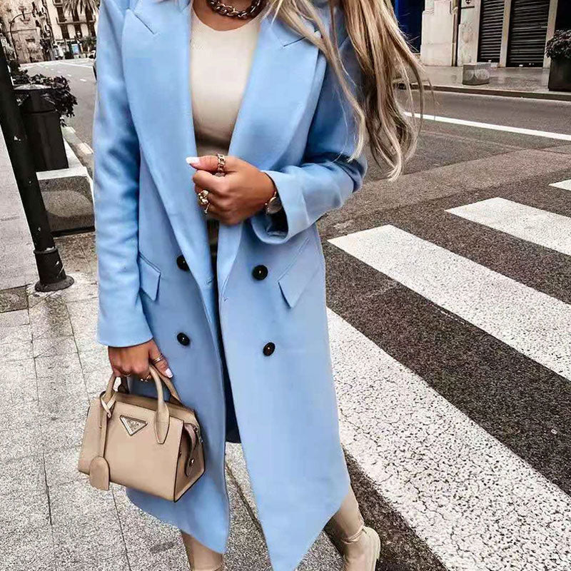 Damen Trenchcoat Mit Langem Schnitt Und Klassischem Design