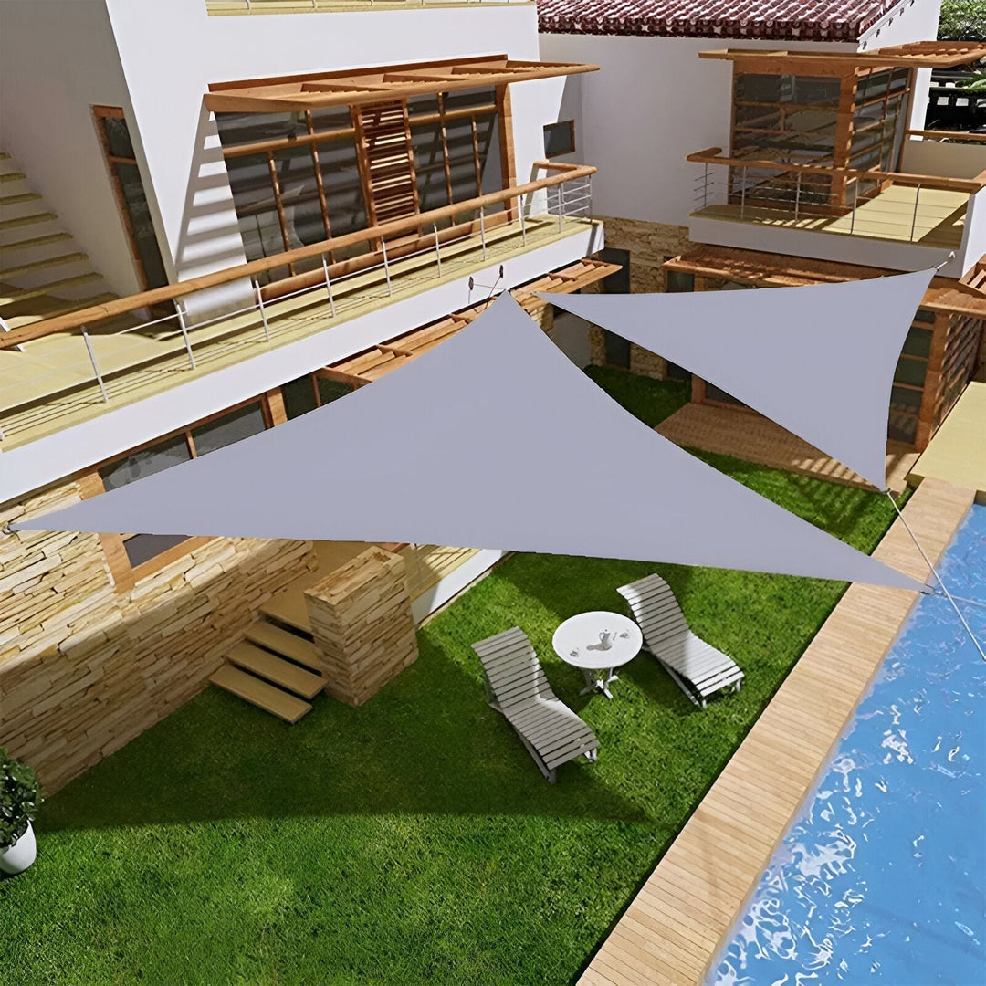 Wasserfestes Sonnensegel in Dreieckform mit UV-Schutz – ideal für Garten & Terrasse