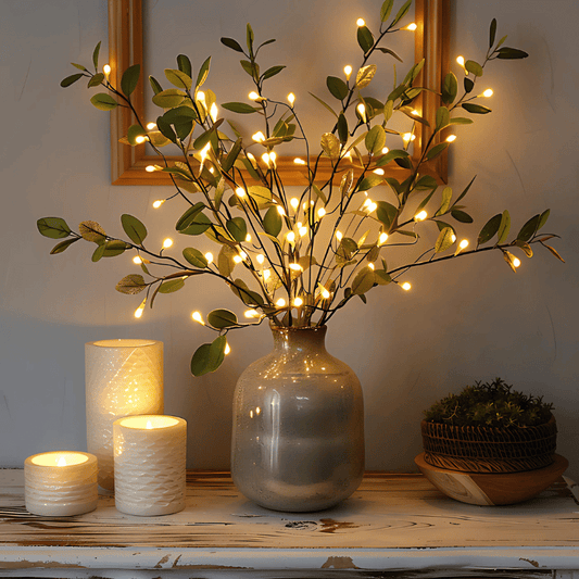 LED-Olivenzweig-Lichterkette warmweiß LEDs
