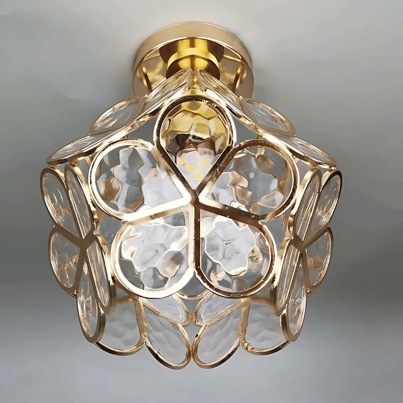 Elegante Deckenleuchte aus Glas in Blumenform