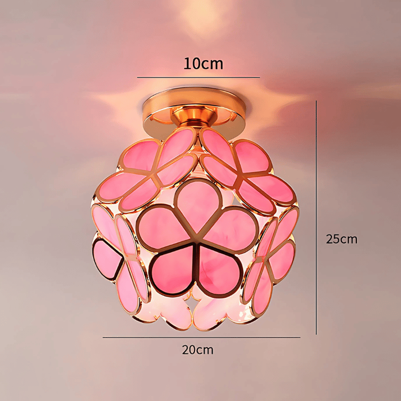 Elegante Deckenleuchte aus Glas in Blumenform