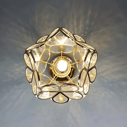 Elegante Deckenleuchte aus Glas in Blumenform