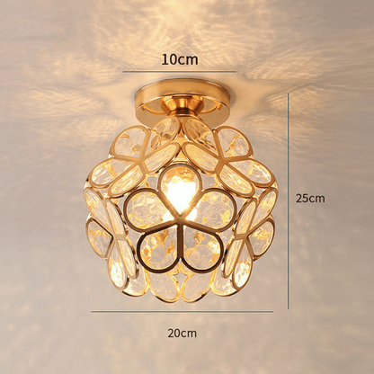 Elegante Deckenleuchte aus Glas in Blumenform