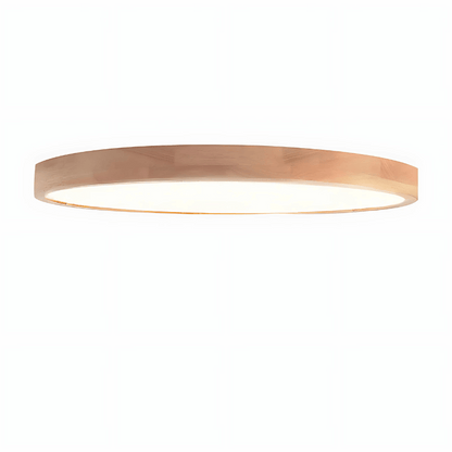 Ultraflache LED-Deckenleuchte aus Holz