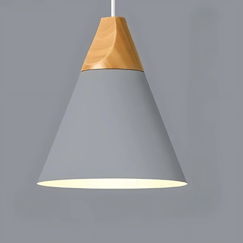 Nordic Hängelampe aus Metall und Holz