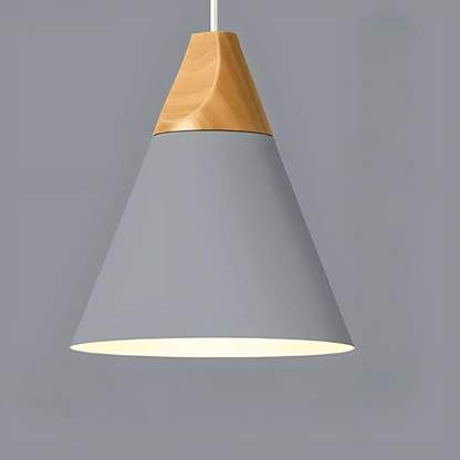Nordic Hängelampe aus Metall und Holz