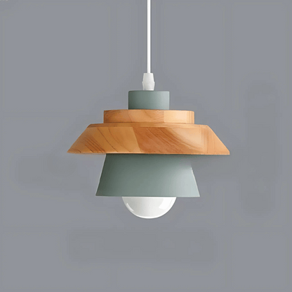 Nordic Hängelampe aus Metall und Holz