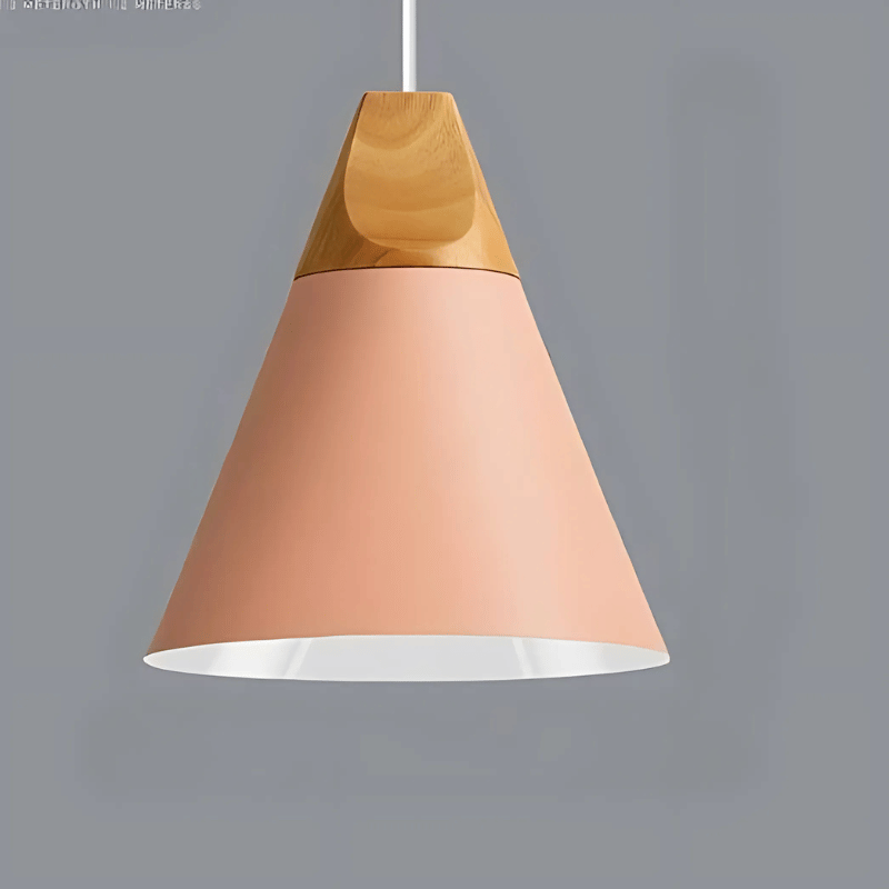 Nordic Hängelampe aus Metall und Holz