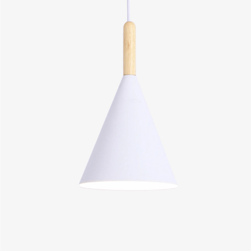 Bar LED-Hängeleuchte – Konische Metall-Pendelleuchte mit Holzstange