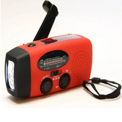 Multifunktionale Notfallradio mit Powerbank – Solar, USB, Handkurbel und LED-Taschenlampe für Notfälle