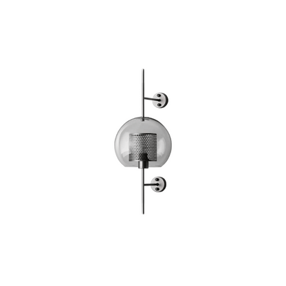 Wandlampe mit Waben-Glaskugel – Modernes Design mit Messingrahmen
