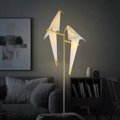 Magnetische LED-Vogellampe im Origami-Stil