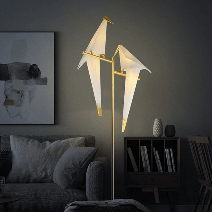 Magnetische LED-Vogellampe im Origami-Stil