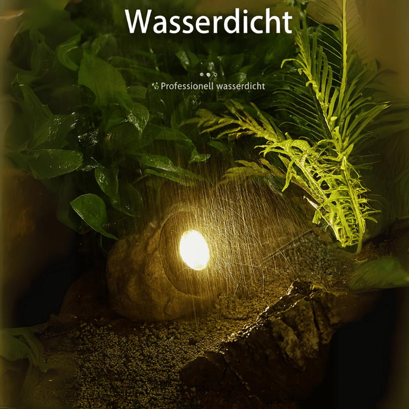 Solarbetriebene LED-Wegeleuchte im Naturstein-Design
