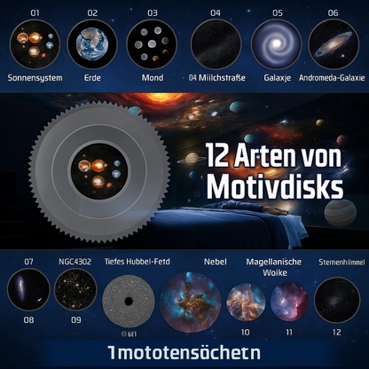 Projektor mit 13 Galaxie-Szenen für Kinderzimmer und Schlafzimmer