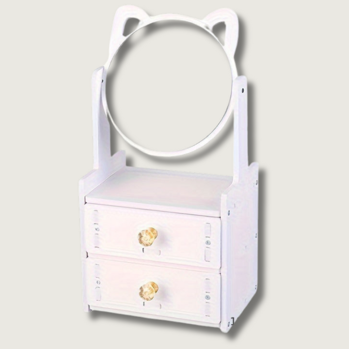 Schminkspiegel mit Schublade und Katzenohren-Design