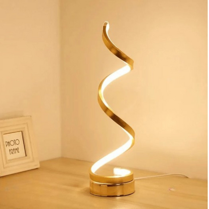 Spiralförmige Tischlampe mit warmem Licht für moderne Wohnräume