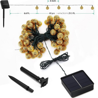 Solarbetriebene LED-Lichterkette – Marokkanischer Stil, Wetterfest & Langlebig