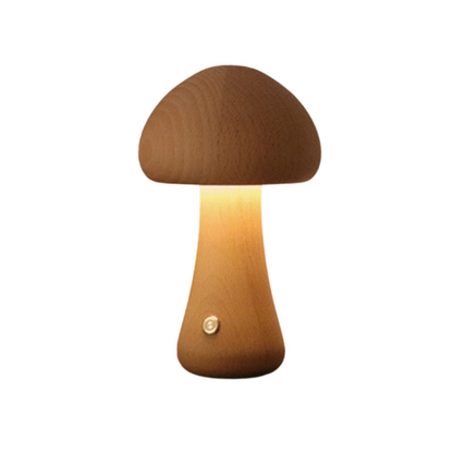 Hölzerne Pilz LED Tischlampe - Stilvolle Nachttisch Stimmung